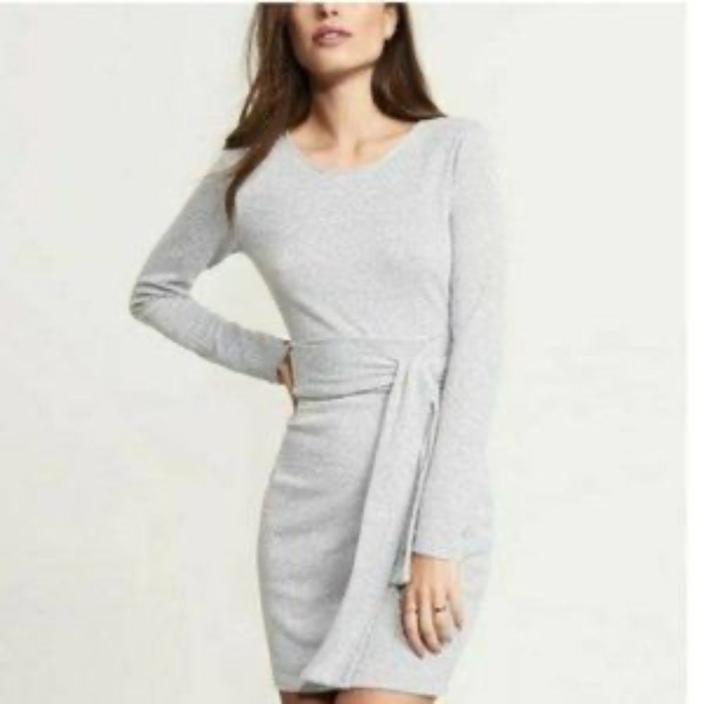 Long Sleeve Bodycon Dress with Waist Tie